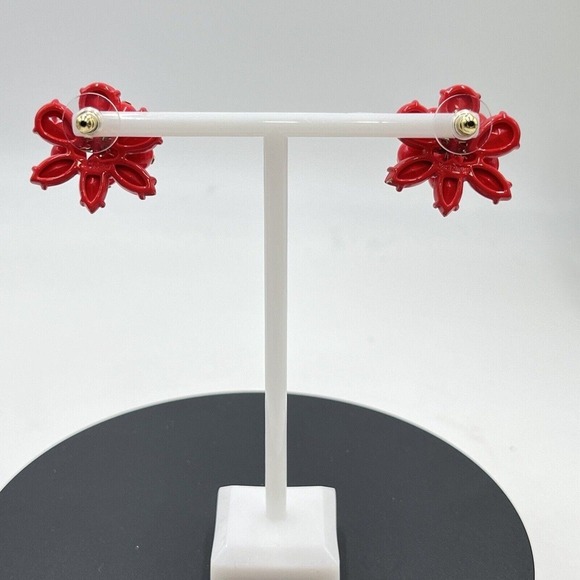 J. Crew Red Round Bauble Beads Cluster Stud Earrings - Picture 11 of 16